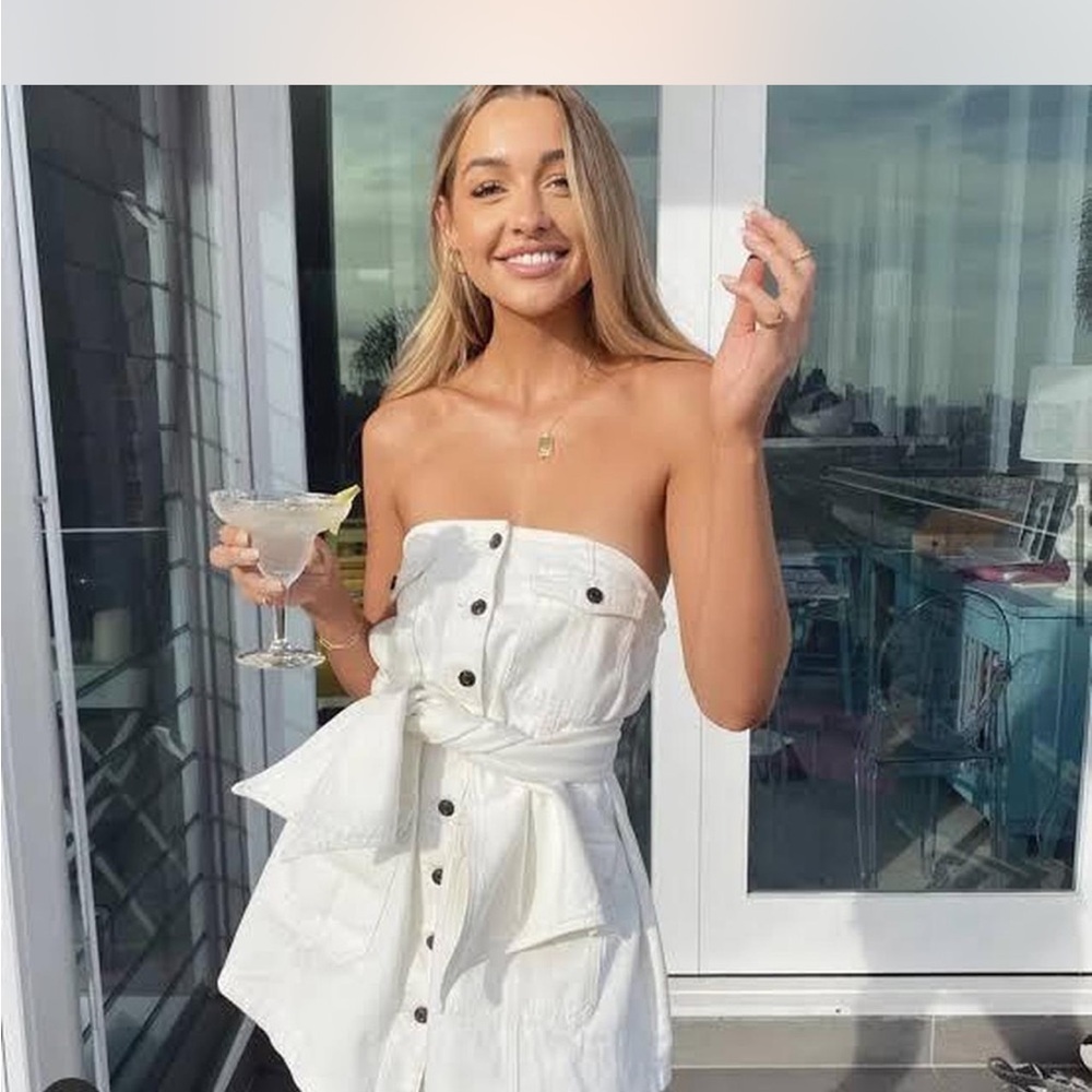 Tan Button-Up Mini Dress - Picture 2 of 2